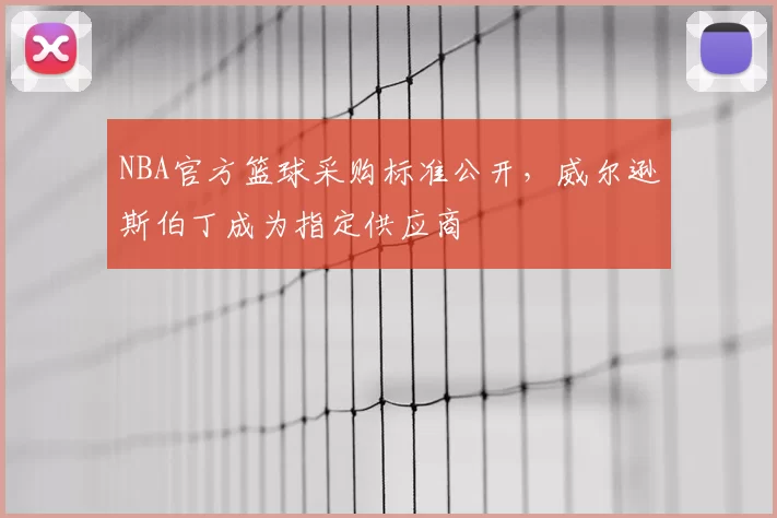 NBA官方篮球采购标准公开,威尔逊斯伯丁成为指定供应商